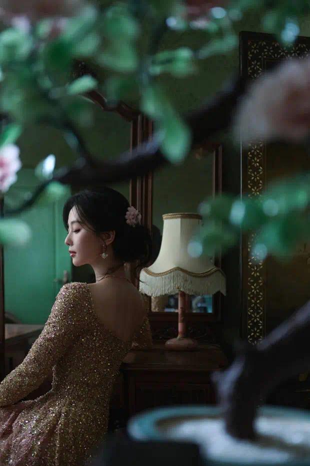 刘诗诗侧颜精致成都赚配网，秒变古典韵味美人。